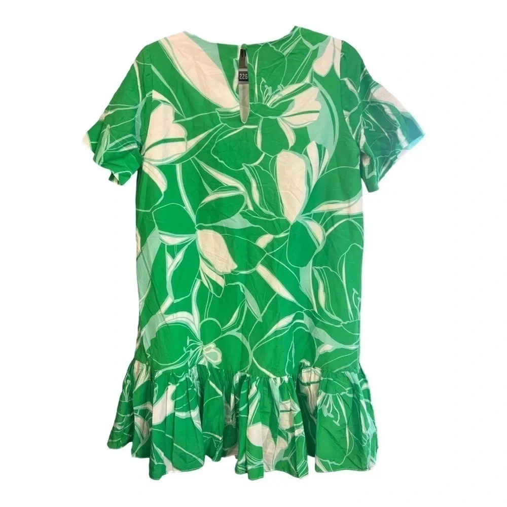 Milly Stencil-Floral Brynn Cotton Mini Dress Summer Beach Tropical Size 2 M1‎